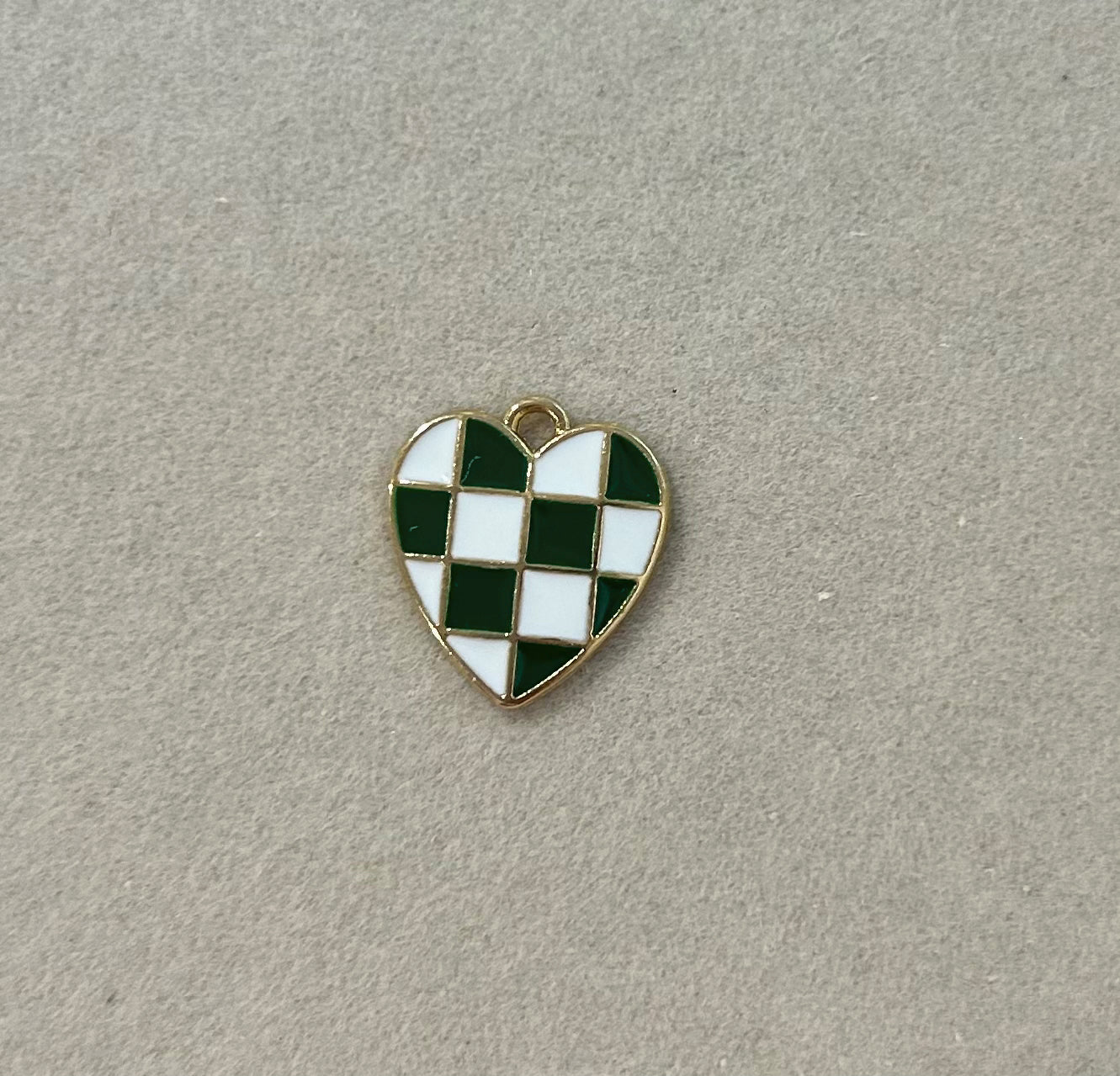 Green Checkered Heart