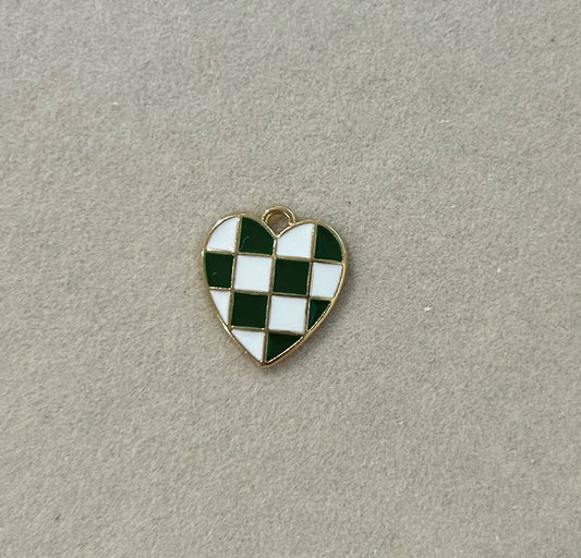 Green Checkered Heart