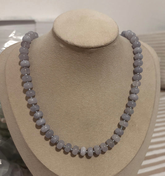 Chunky Blue Beaded Necklace