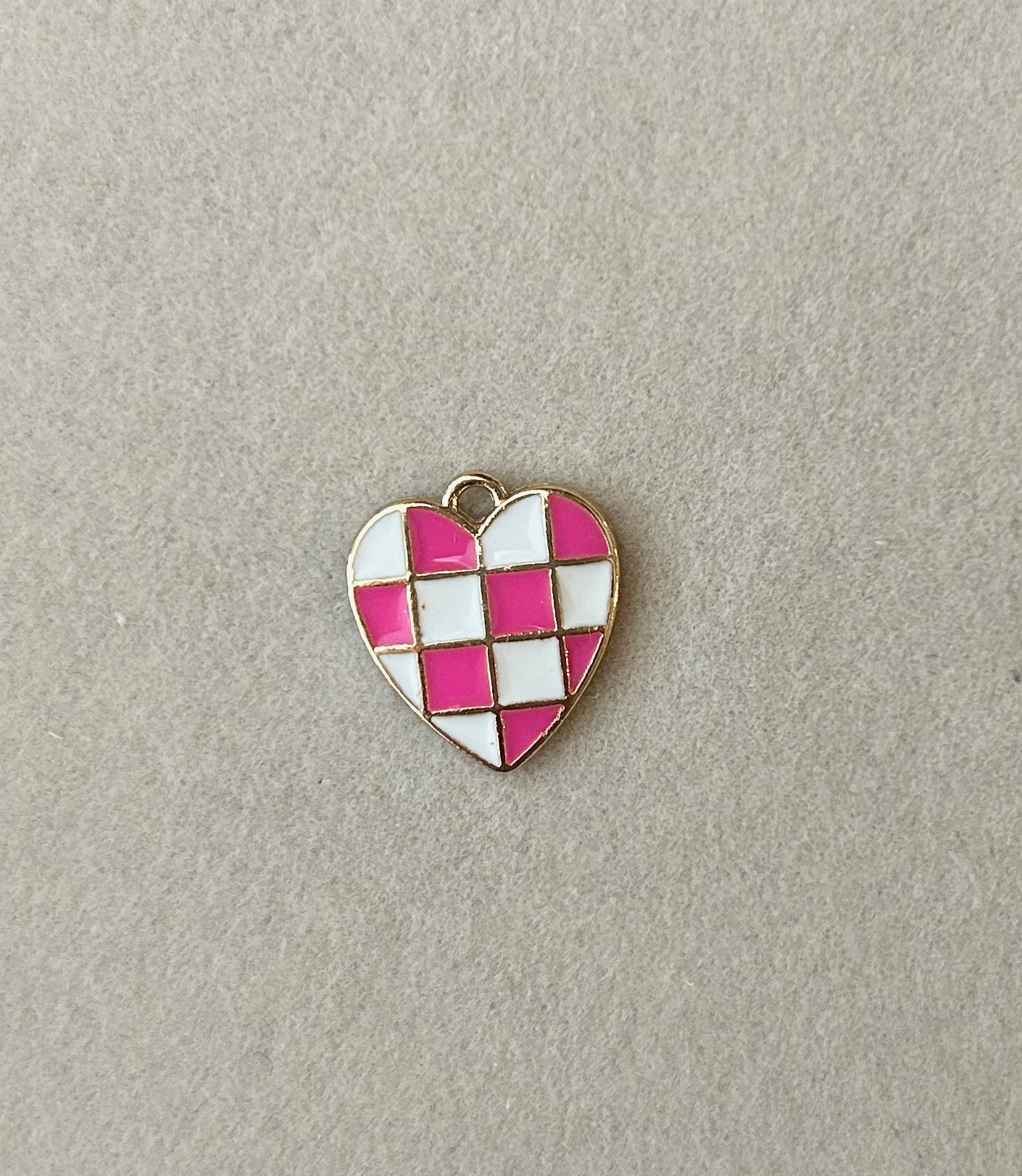 Pink Checkered Heart