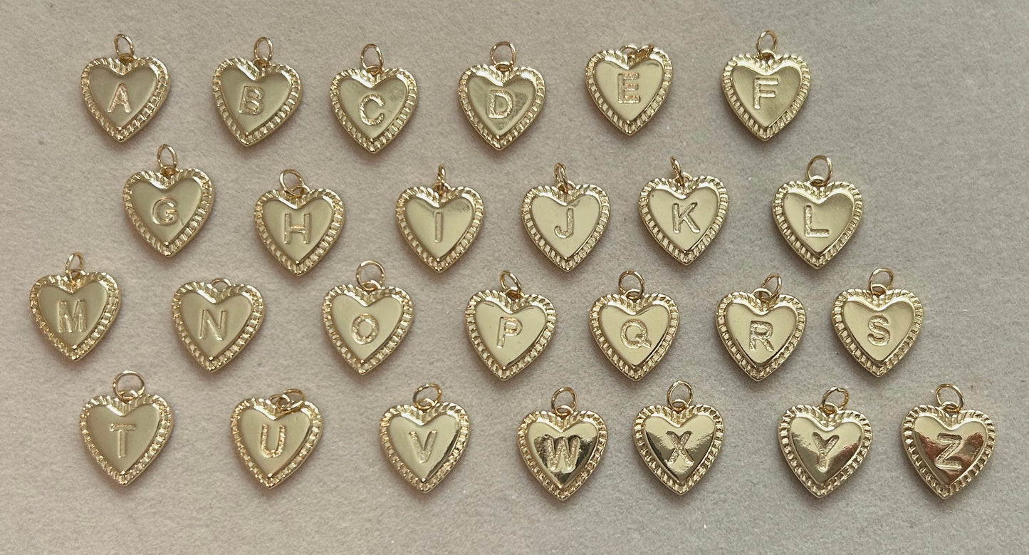 Gold Heart Letters