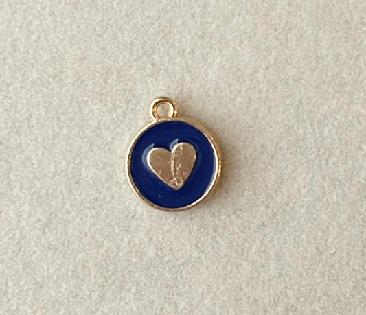 Circle Dark Blue Heart