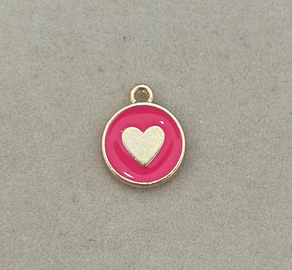 Circle Hot Pink Heart