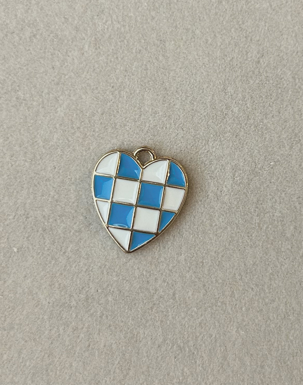 Blue Checkered Heart