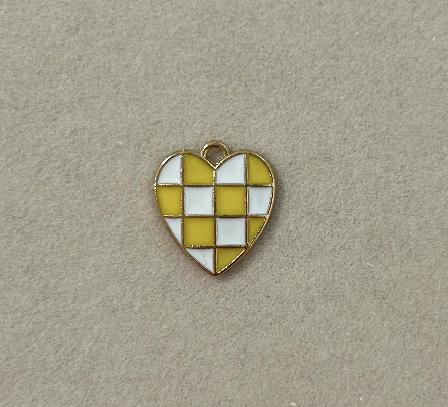 Yellow Checkered Heart