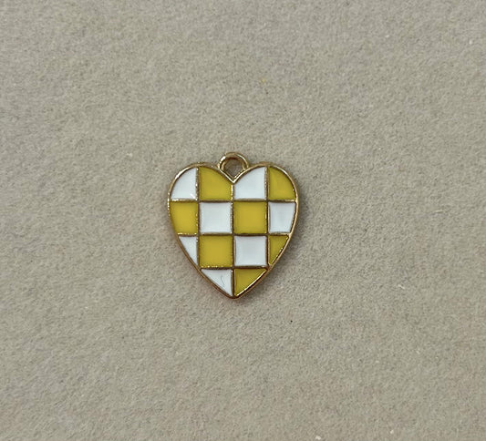 Yellow Checkered Heart